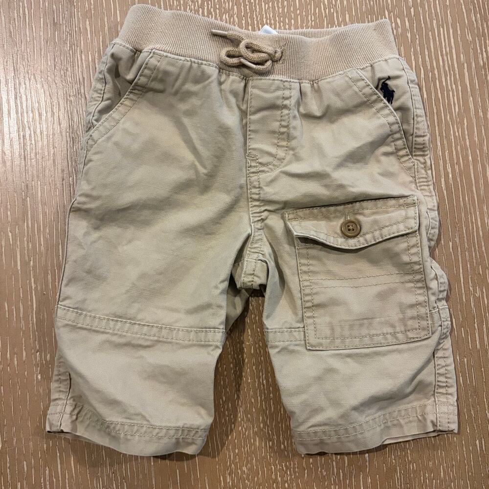 Polo‎ by Ralph Lauren Baby Cargo Pants 3M Tan Khaki 100% Cotton Classic Preppy